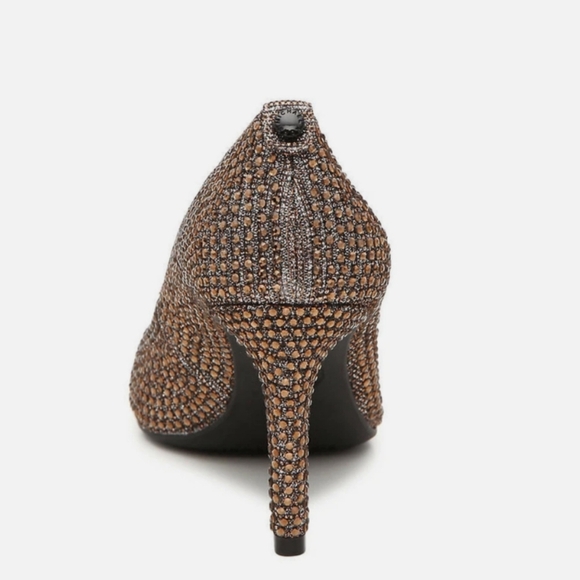 Michael Kors Dorothy Flex Pumps Pointed Toe Star Perforations Metallic Size 10 - Picture 6 of 12